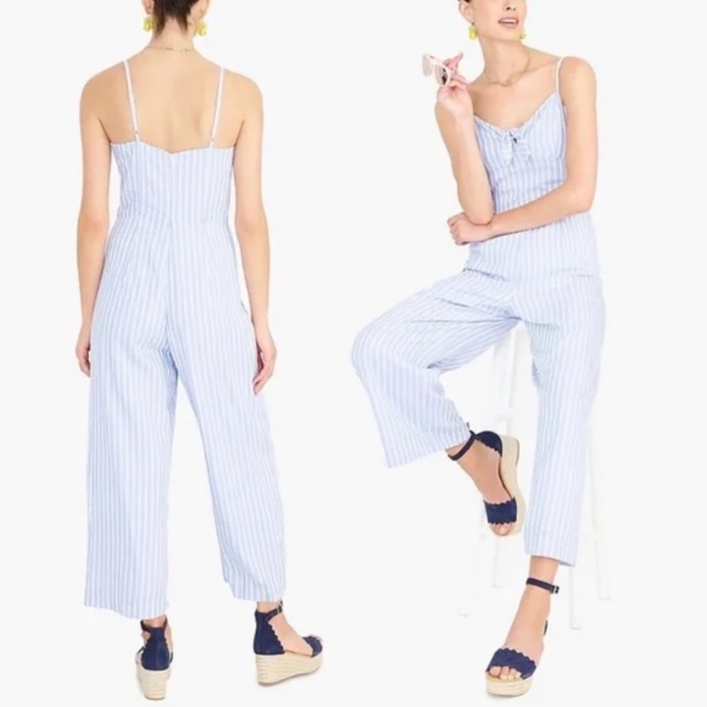 J Crew | Blue & White Striped Romper